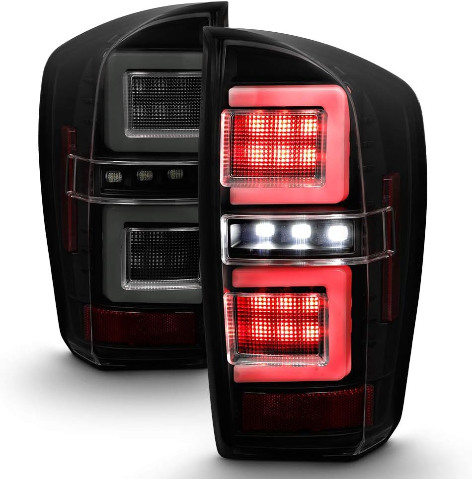 For 2016-2019 Toyota Tacoma Full LED Tail Lights Black Smoked C1545