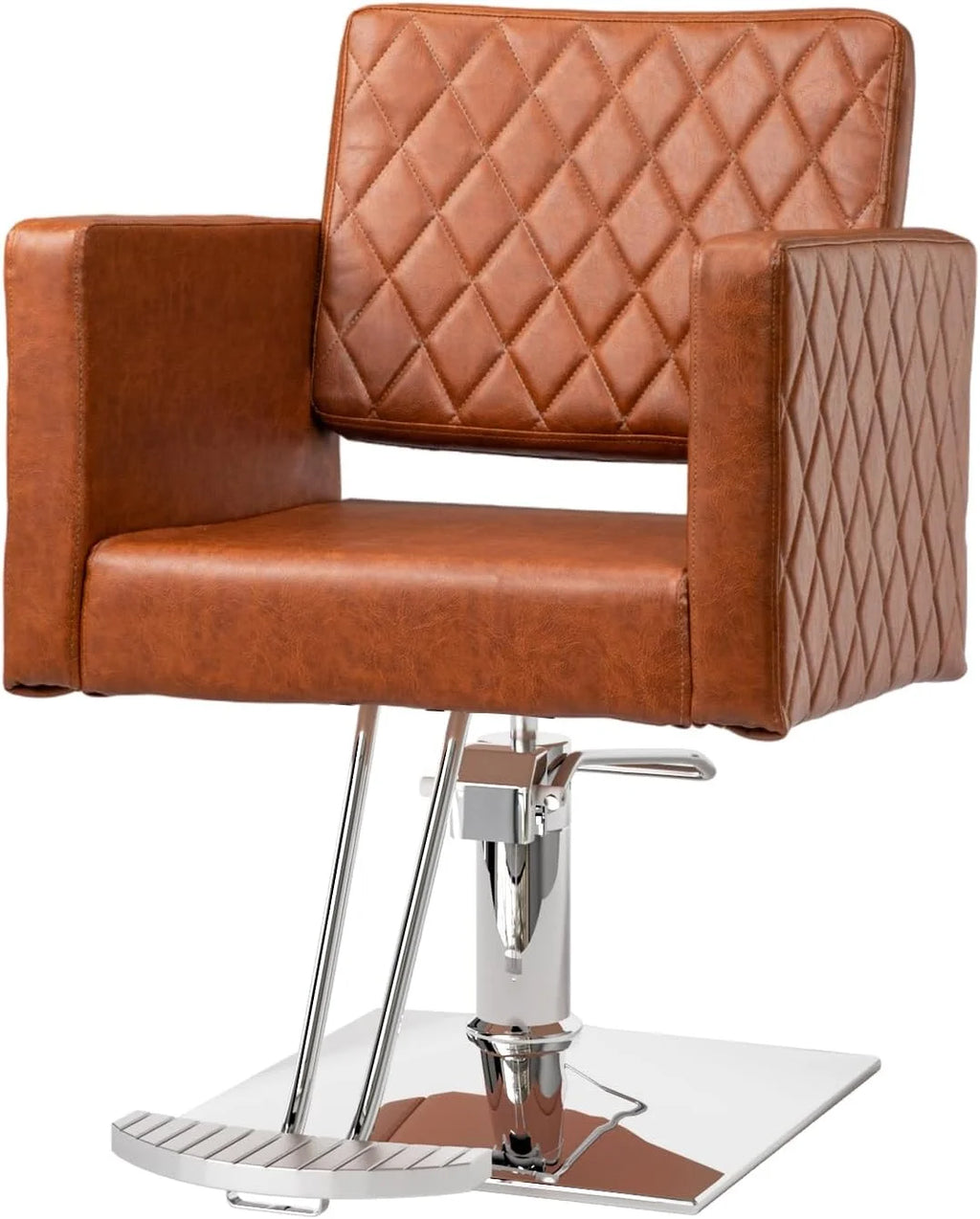 Brown Hydraulic Barber Chair with Aluminium Alloy Footrest Q2550