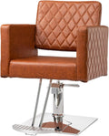 Brown Hydraulic Barber Chair with Aluminium Alloy Footrest Q2550