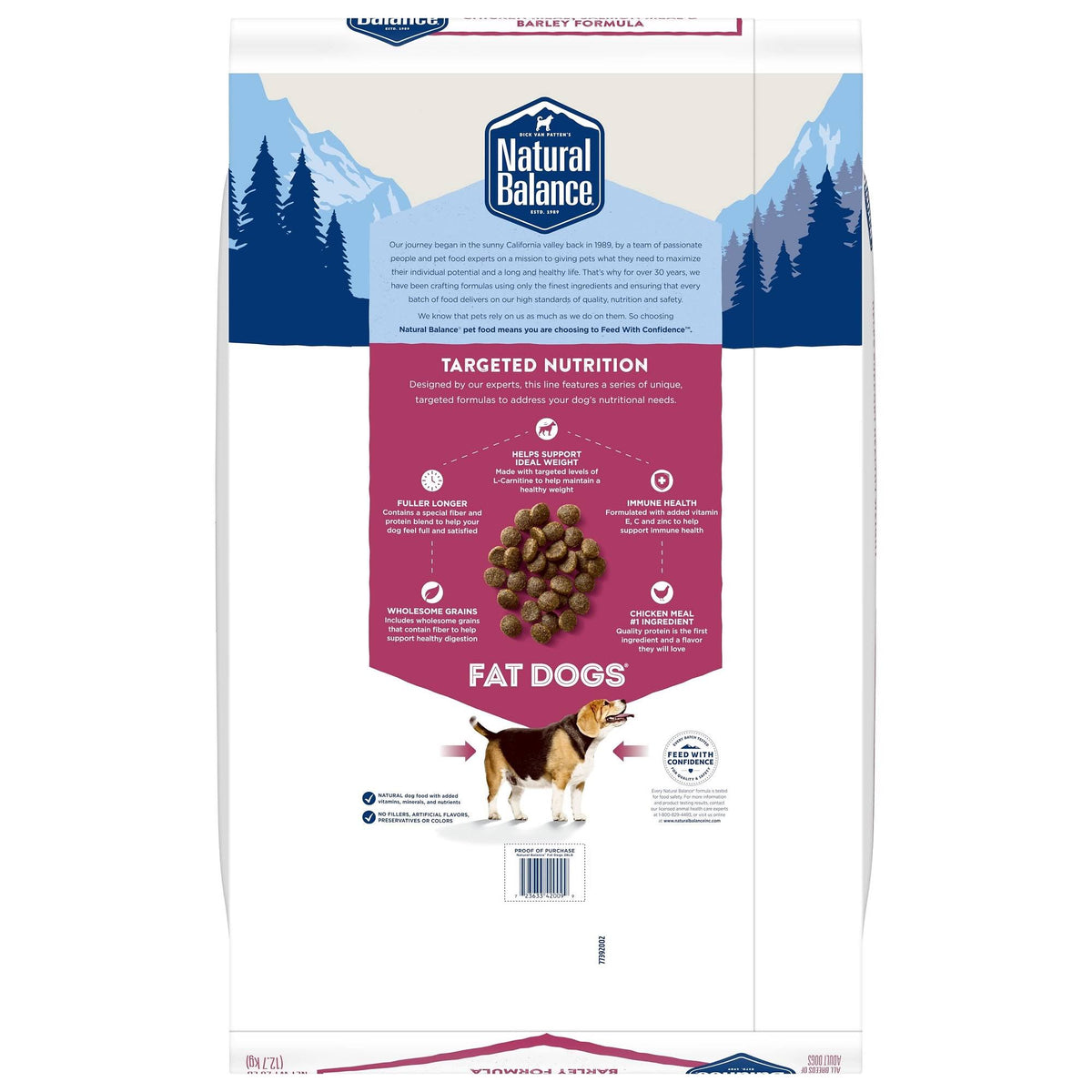 28 lb Chicken Meal Salmon Meal Barley Formula Dog Food K804