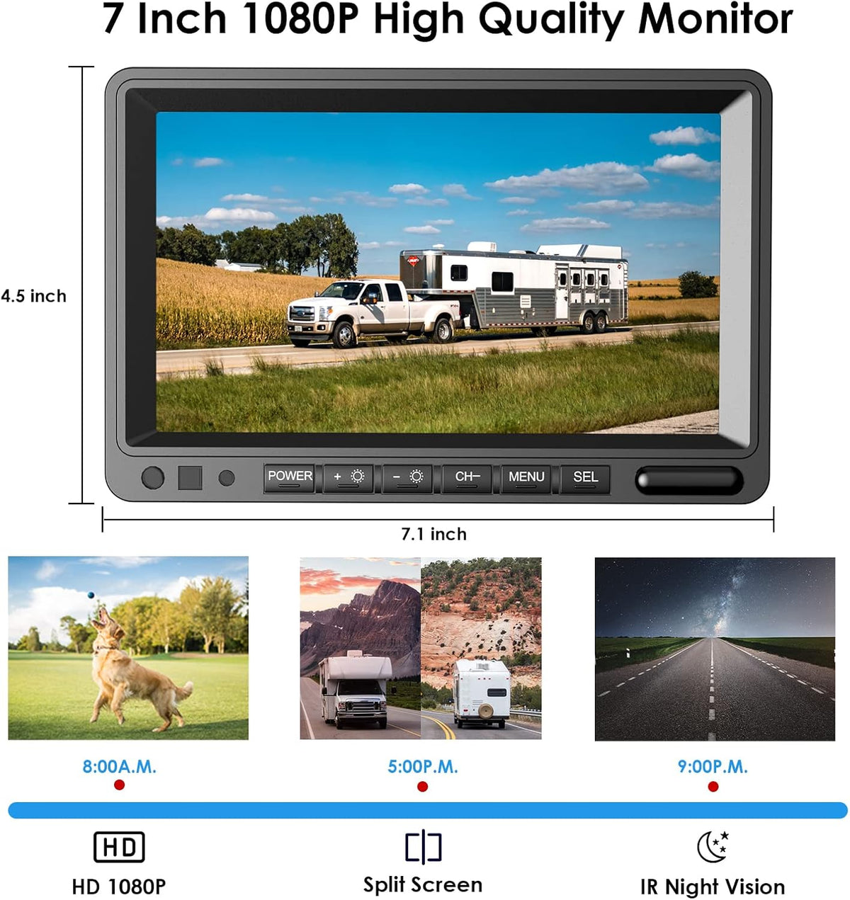 HD Wired Backup Camera System Kit with 7" LCD Monitor L3997