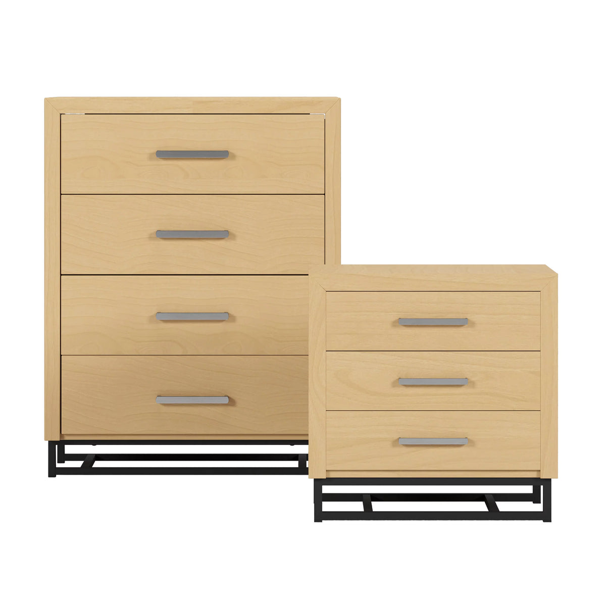2 Piece 4 Drawer Dresser and Nightstand Set A27451