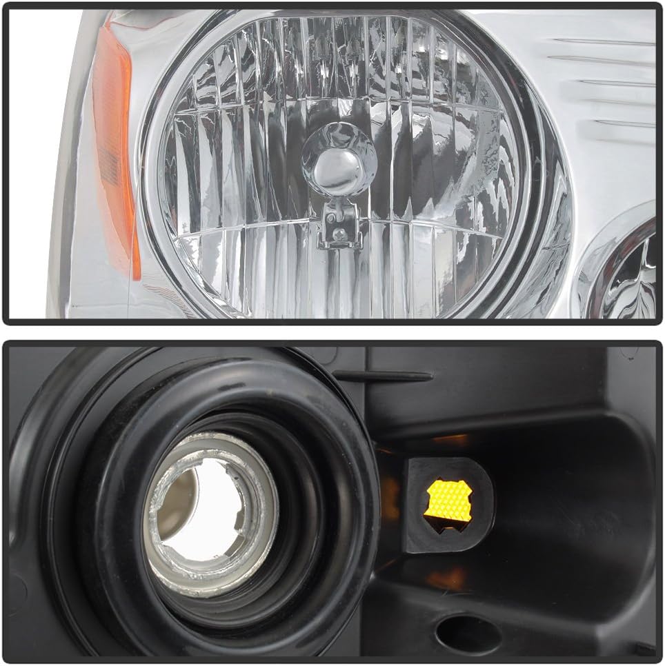 Chrome Headlights Pair Set D3511
