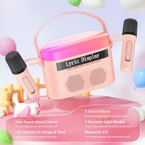 Portable Bluetooth Karaoke Machine with Lyrics Display Screen G10318