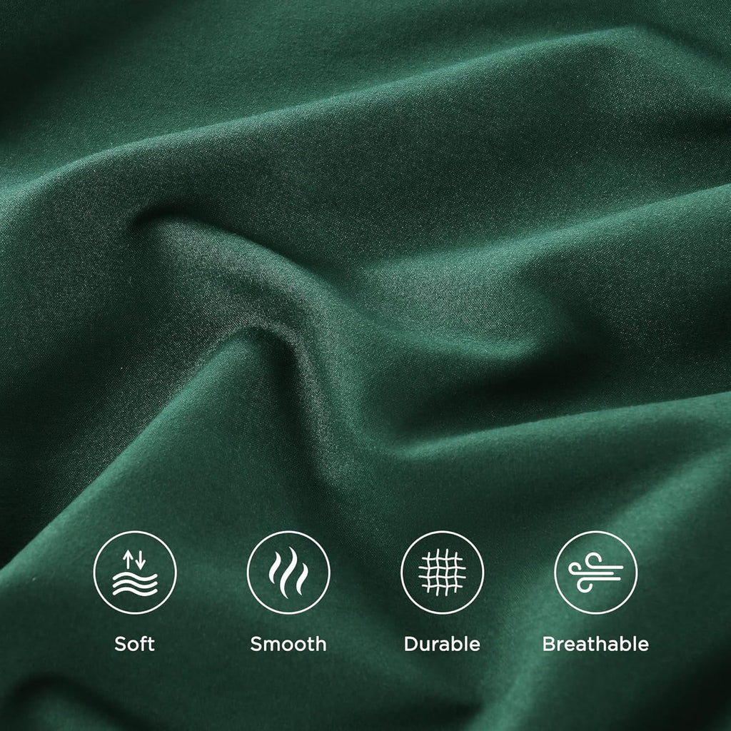 Emerald Green Microfiber Sheet Set California King 4 Pieces Deep Pocket S305