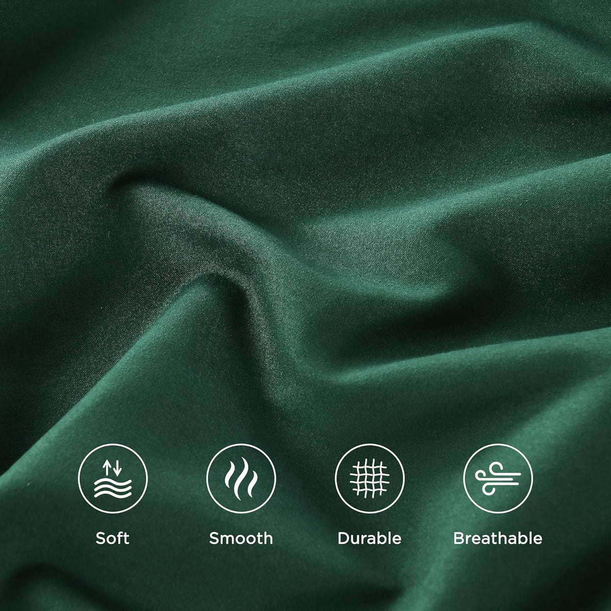 Emerald Green Microfiber Sheet Set California King 4 Pieces Deep Pocket S305