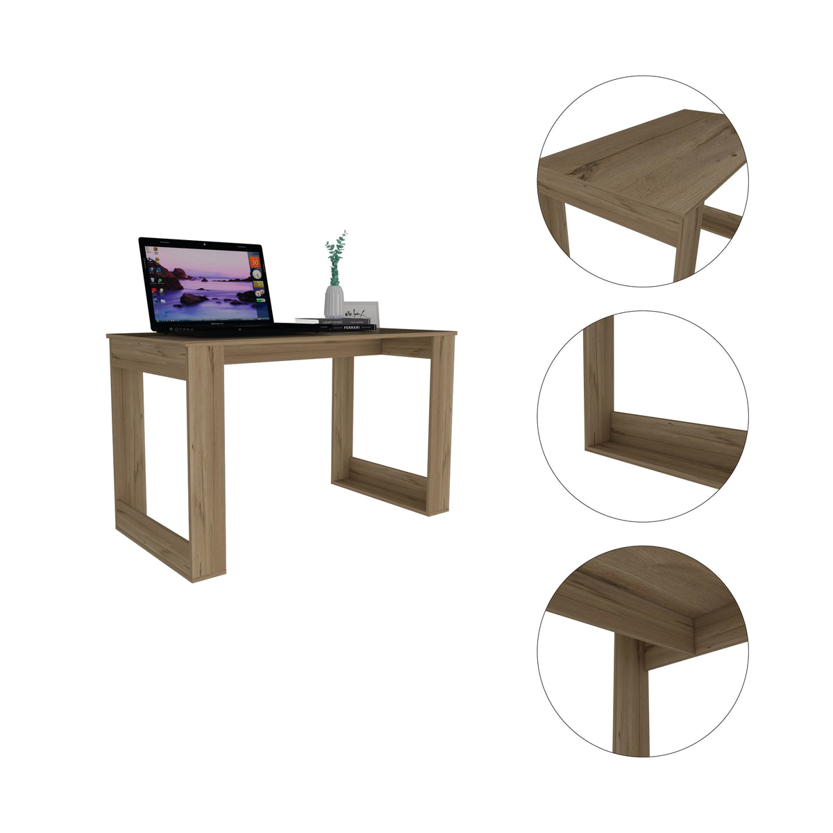 Oak Engineered Wood Computer Desk M209307