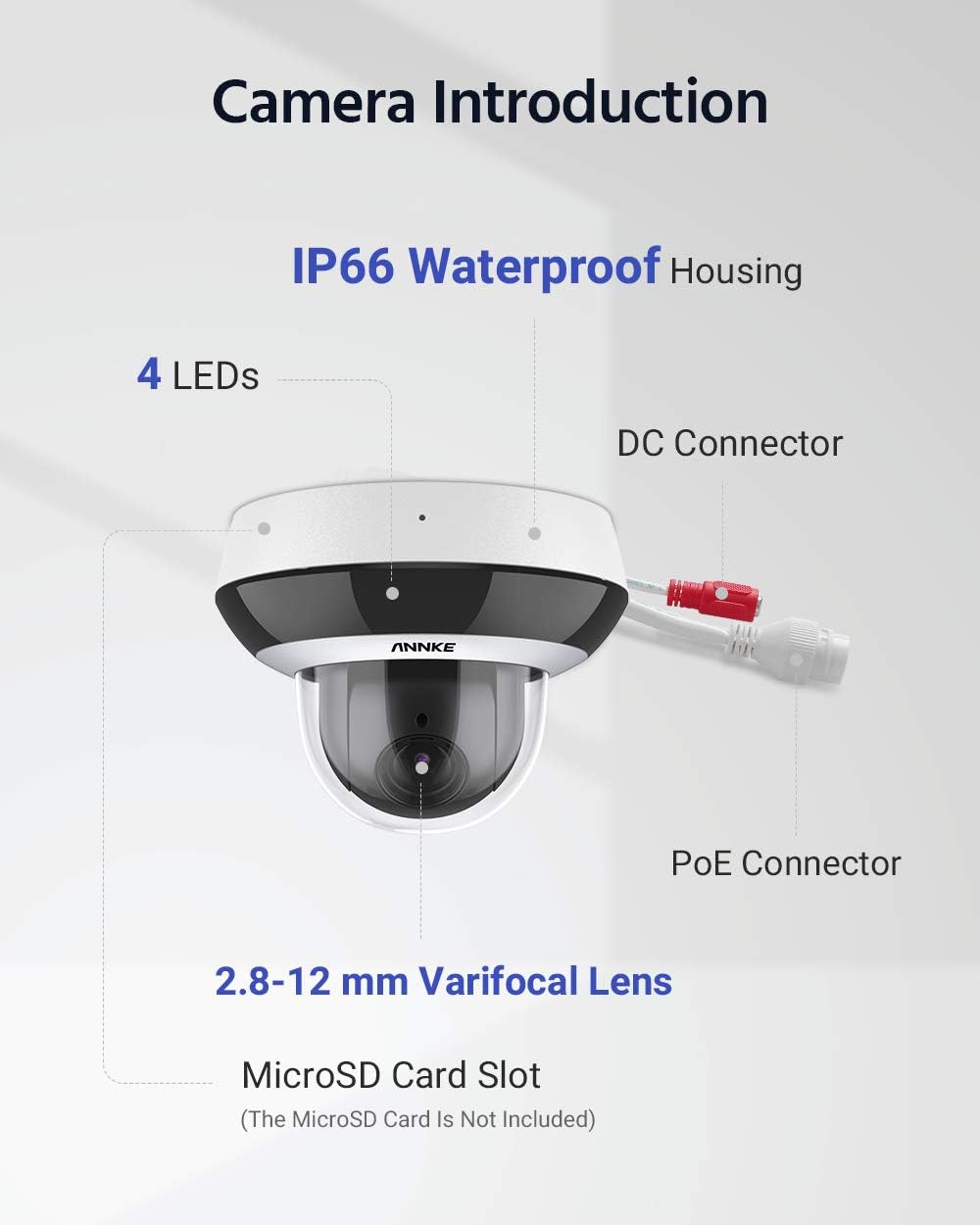 4MP PoE IP PTZ Dome Security Camera with 4X Optical Zoom B267