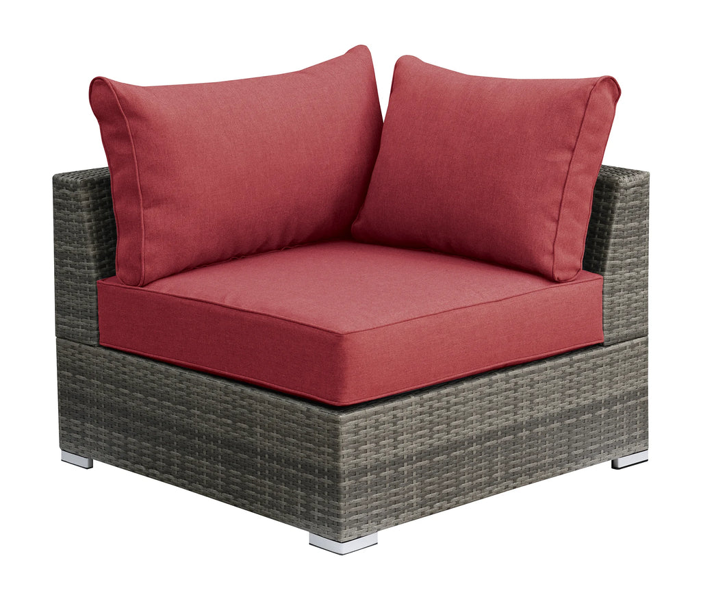 Red Resin Wood Modular Sofa Set 2pc H9585