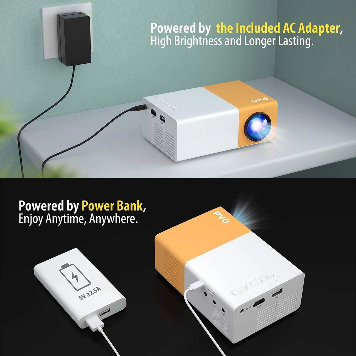 Mini Portable LED Projector with USB and Remote Control G2775