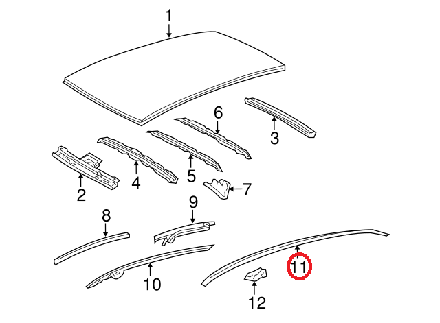Roof Drip Moulding Left X660