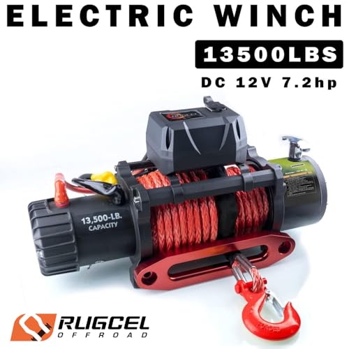 13500lb Waterproof Electric Synthetic Rope Winch with Hawse Fairlead N9023