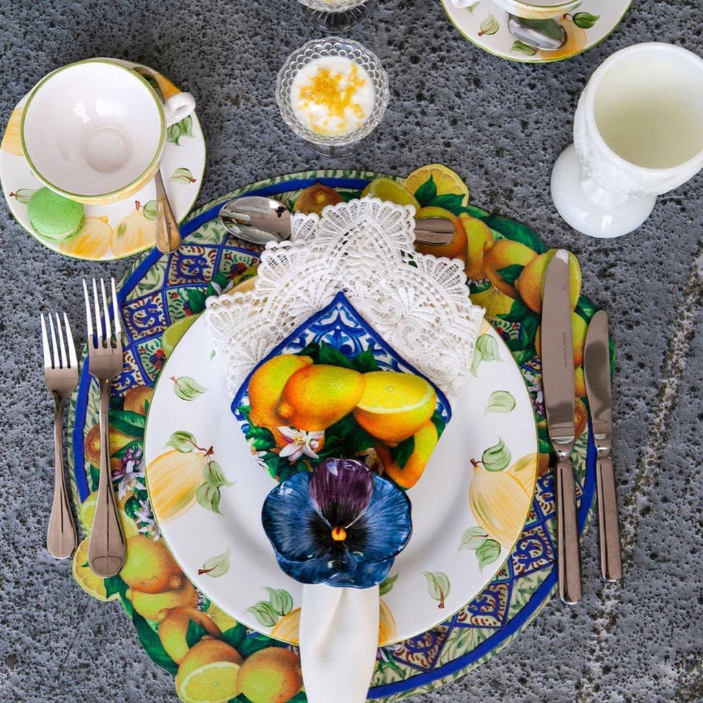 Blue & Yellow Round Polyester Placemat (Set of 2) R759
