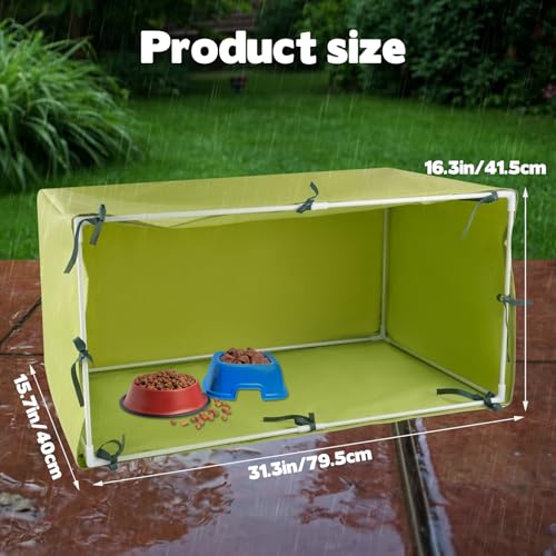 Large Size Outdoor Cat House 30"x16"x16" Cat Feeding Station Cat Outdoor Shelter W814818