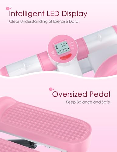 Mini Stepper with Resistance Bands, Adjustable Height Fitness Stepper Machine J814