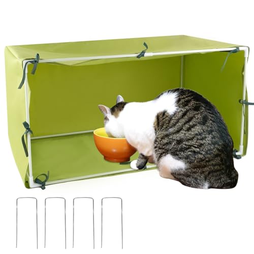 Large Size Outdoor Cat House 30"x16"x16" Cat Feeding Station Cat Outdoor Shelter W814818