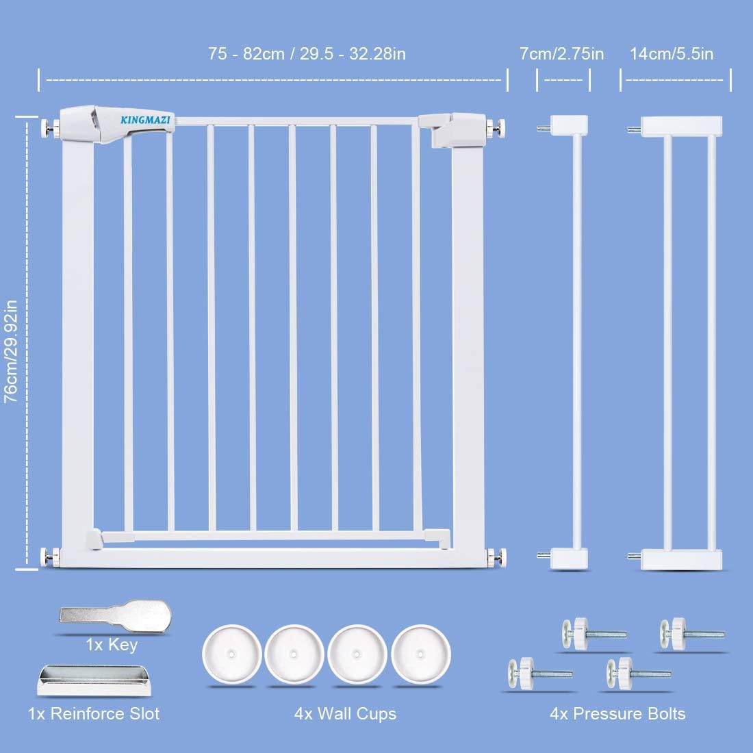 Safety Gate, 29.5-40.5 inch Auto Close, Extra Tall & Wide Heavy-Duty Walk-Thru Pet Gate, Pack of 2 U930662