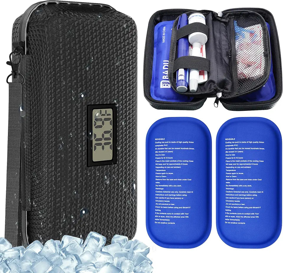 Insulin Cooler Travel Case Tsa Approved with Thermometer and 2 Ice Pack H806