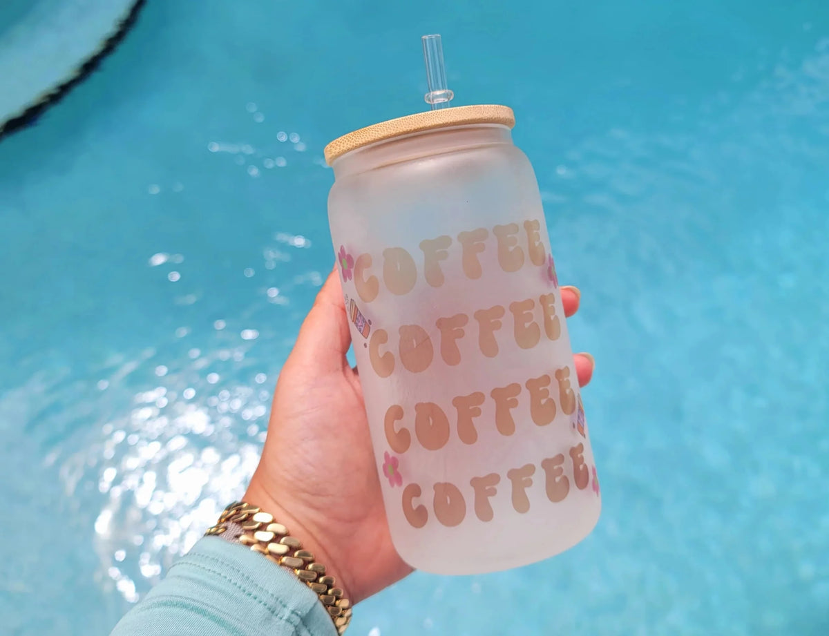16 oz Coffee Beer Can Glass G7985