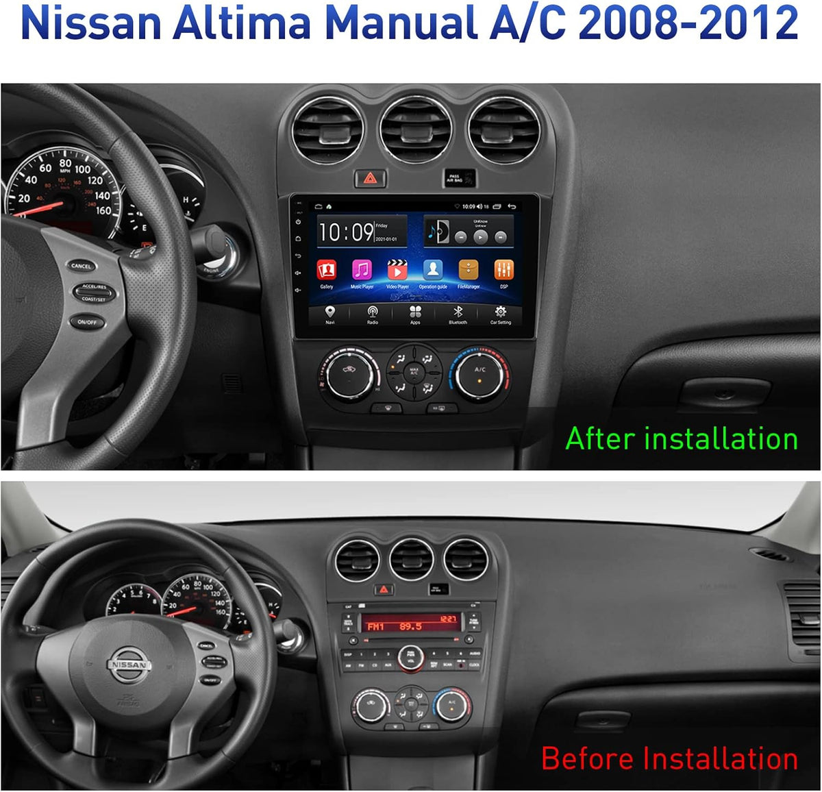 Car Radio Navigation Stereo with Carplay Android Auto Bluetooth FM AM RDS AHD Rear View Camera F508234