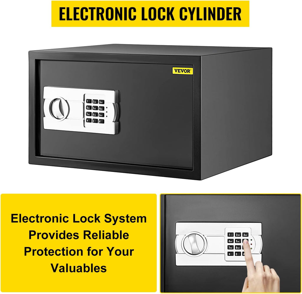 0.8 Cubic Feet Carbon Steel Digital Safe Box with Two Keys M356719