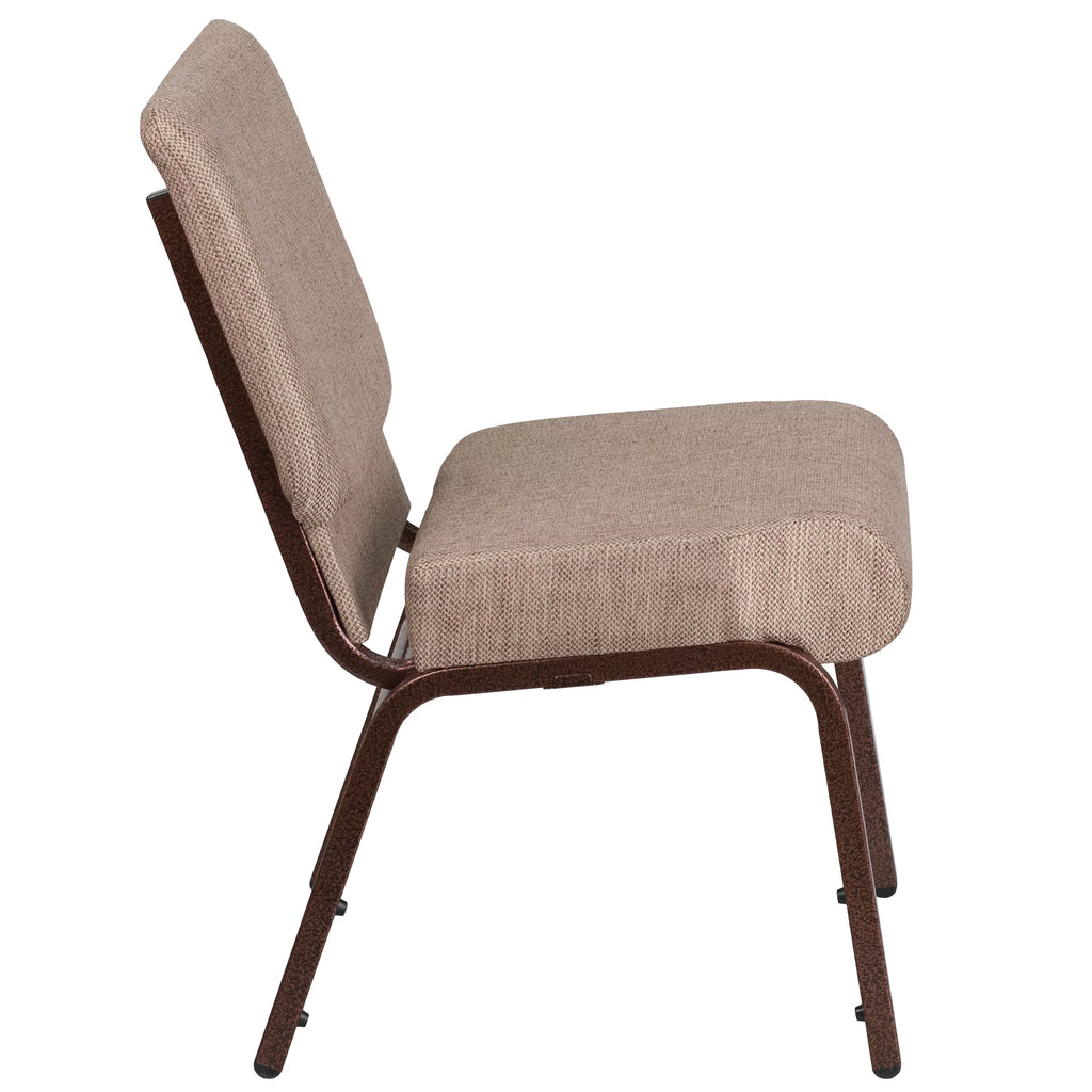 Beige Fabric Stacking Church Chair J100