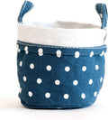 Recycled Canvas Storage Bucket 3-pack, Medium, Dots Navy Q95769