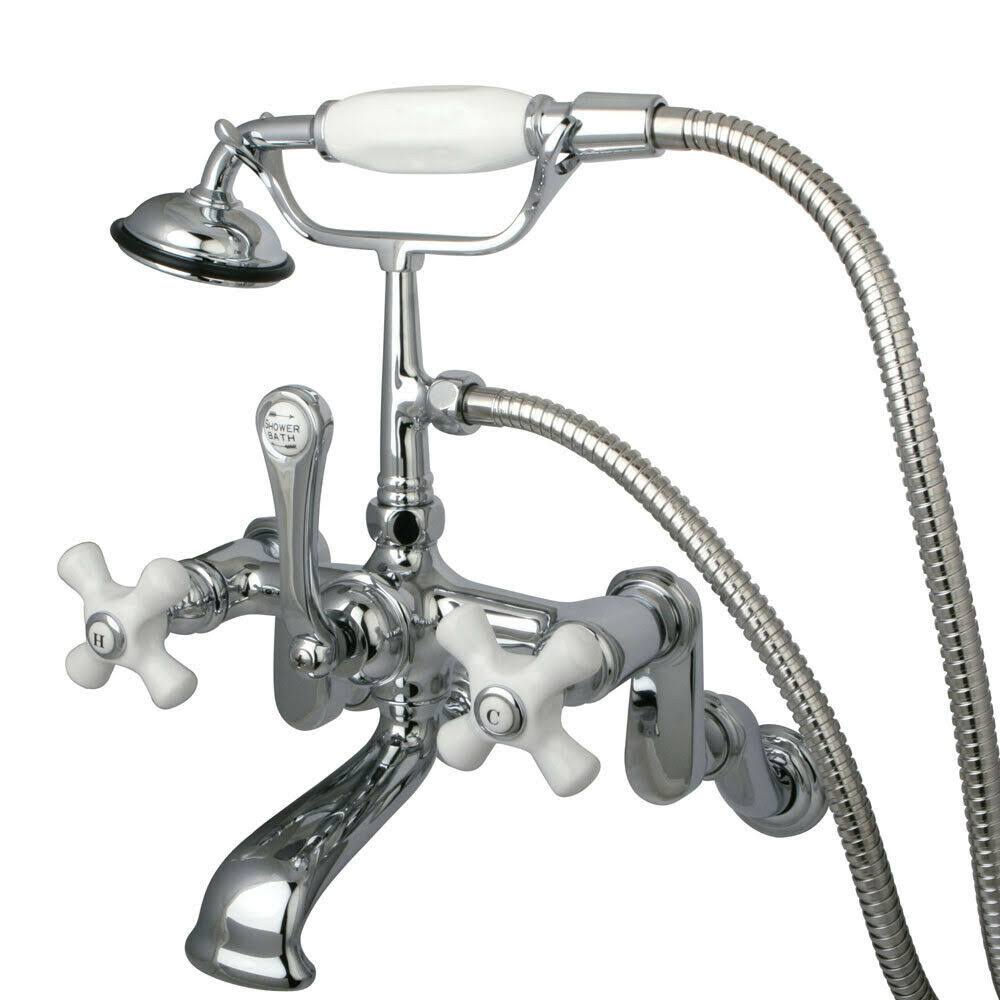 Vintage Wall Mount Clawfoot Tub Filler with Hand Shower A656941