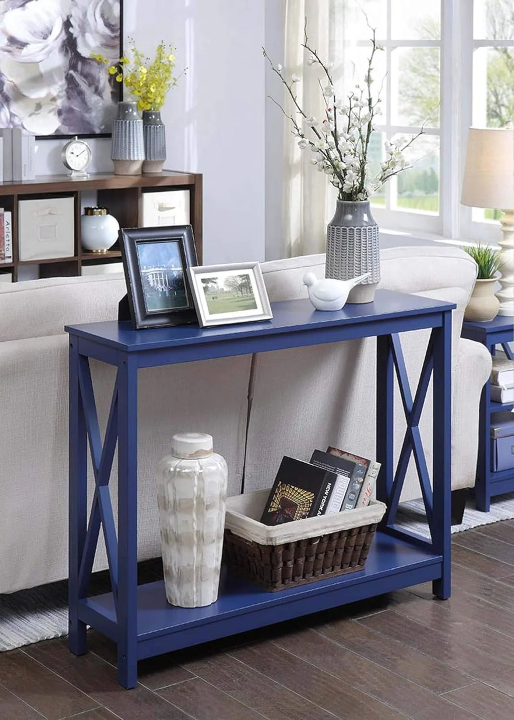 Cobalt Blue Console Table With Shelf E457195