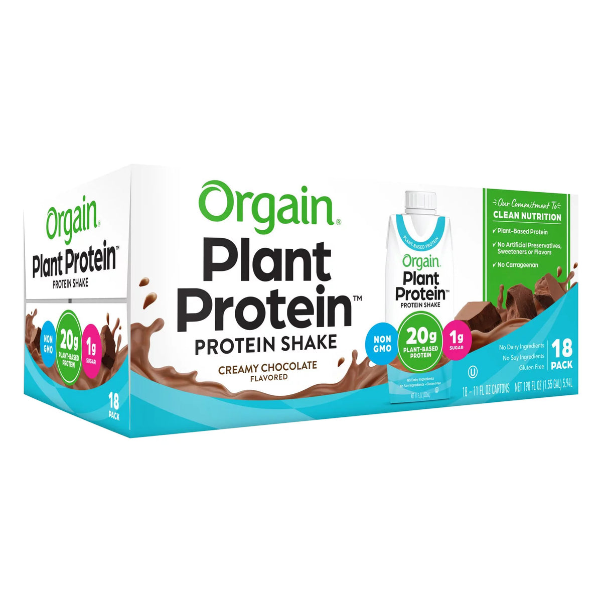 Chocolate Plant-Based Protein Shake 11 fl oz 18-pack L977