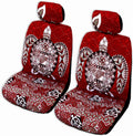 Red Hawaiian Separate Headrest Car Seat Cover Set of 2 Z530