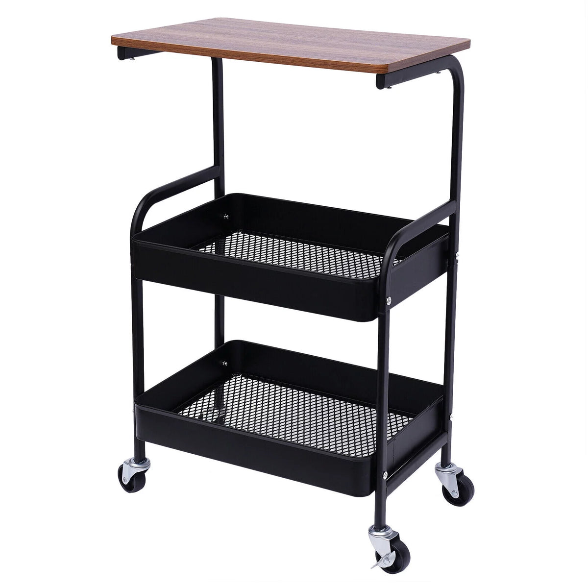 3 Tier Rolling Printer Cart with Wheels Black V138882
