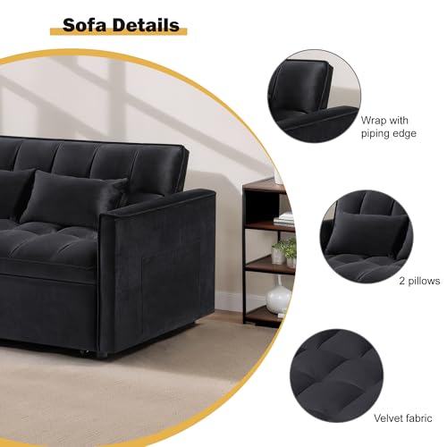 Black Sleeper Sofa Bed with Pullout Bed B232624