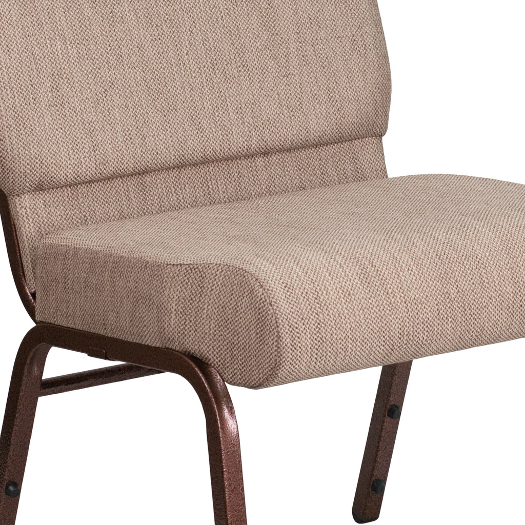 Beige Fabric Stacking Church Chair J100