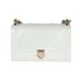 White Micro Cannage Patent Small Flap Bag R886952