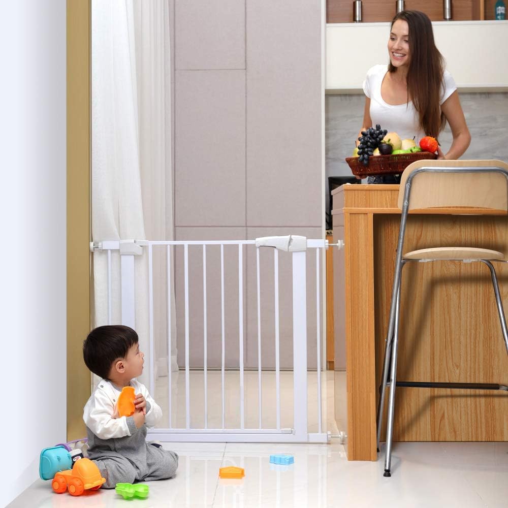 Safety Gate, 29.5-40.5 inch Auto Close, Extra Tall & Wide Heavy-Duty Walk-Thru Pet Gate, Pack of 2 U930662