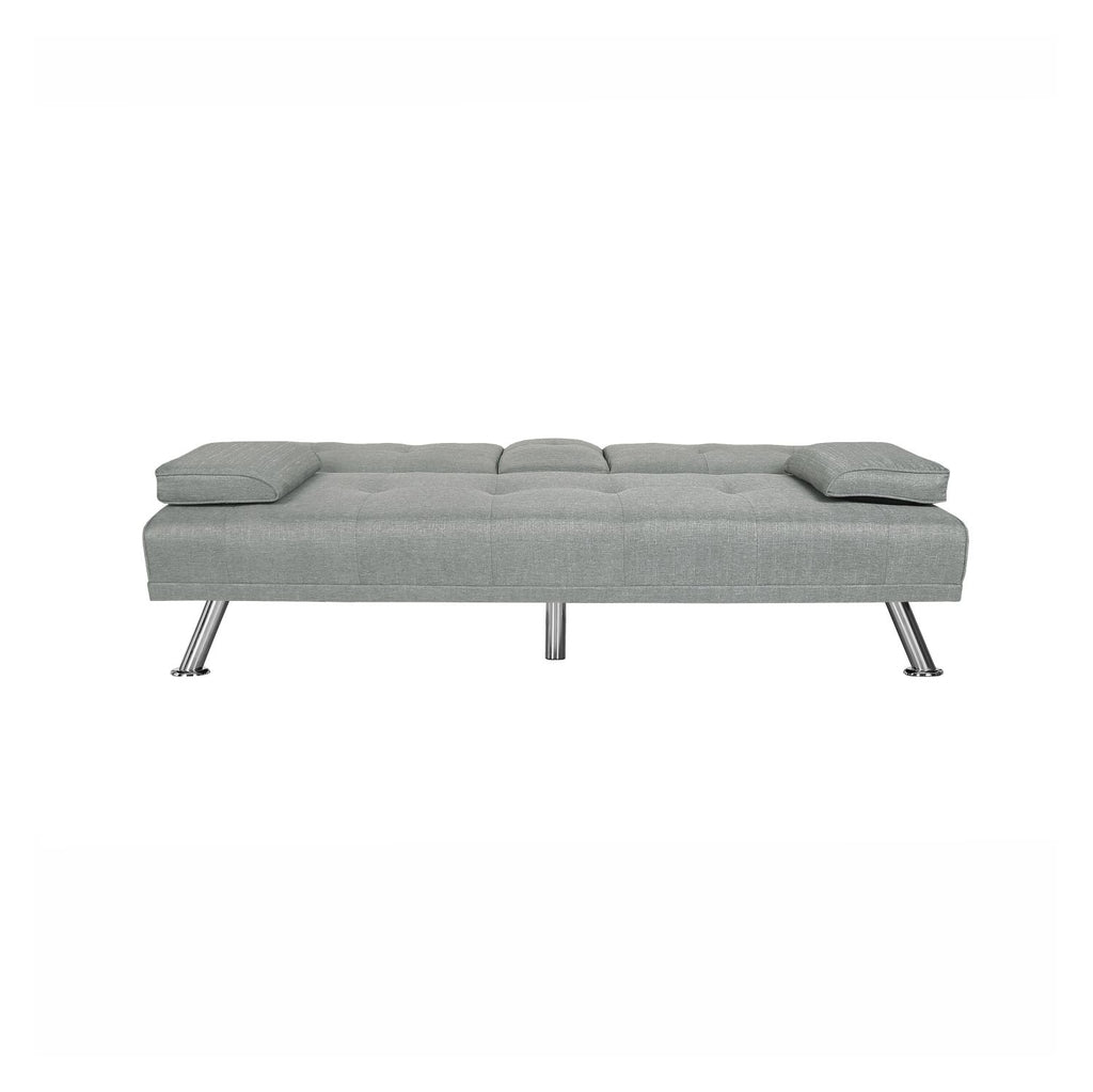 Light Grey Fabric Futon Sofa Bed A987