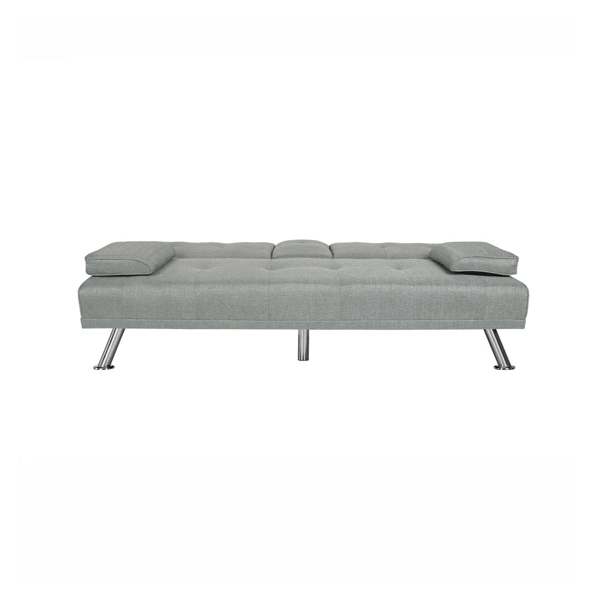 Light Grey Fabric Futon Sofa Bed A987