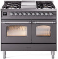 40 Dual Fuel Natural Gas Range Matte Graphite Chrome Trim E32824