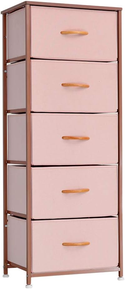 Vertical 5 Fabric Drawer Dresser Storage Tower I740