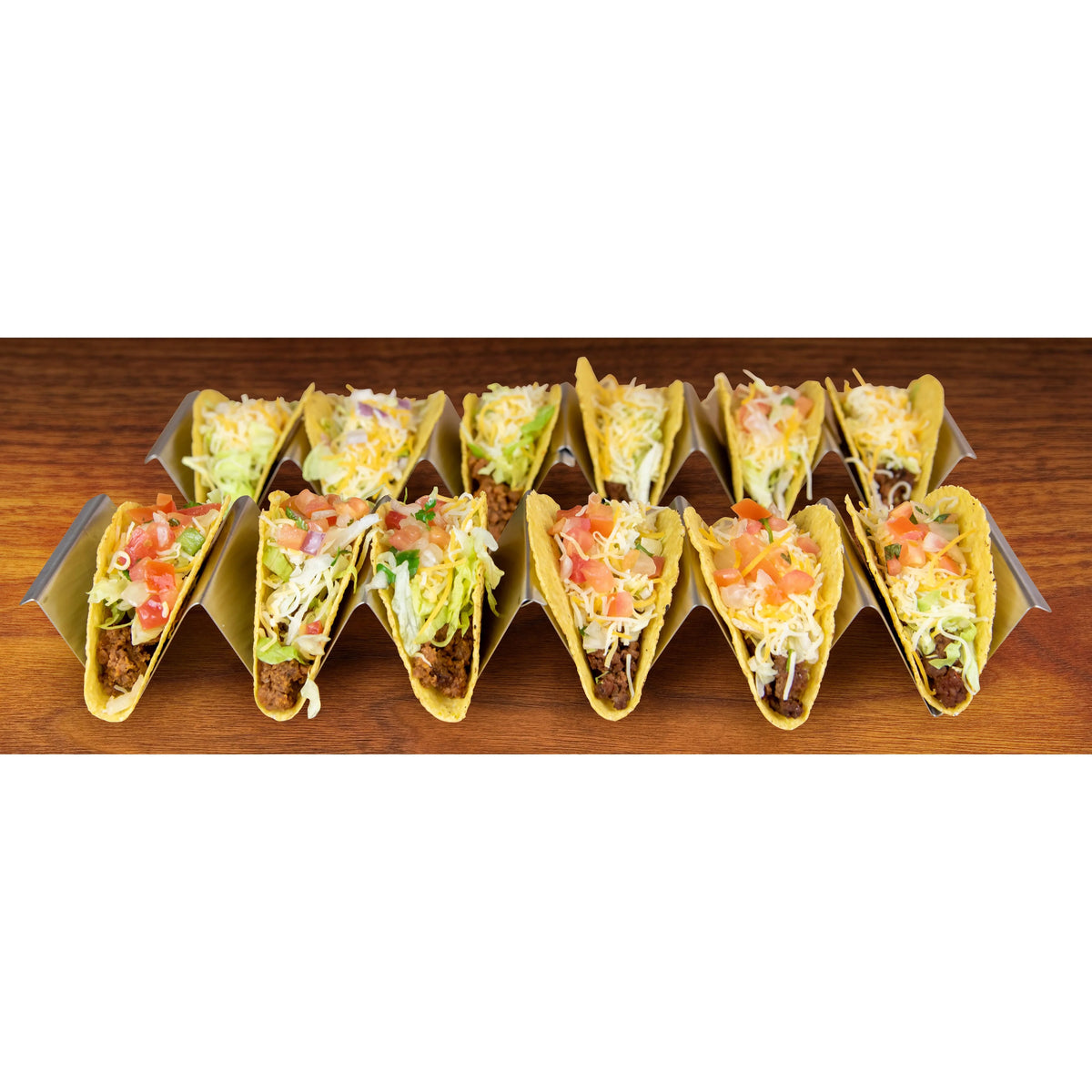 Stainless Steel 4-Piece Taco Holder Tray Set J1554