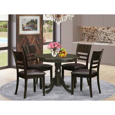 5 Piece Rubberwood Solid Wood Dining Set E274