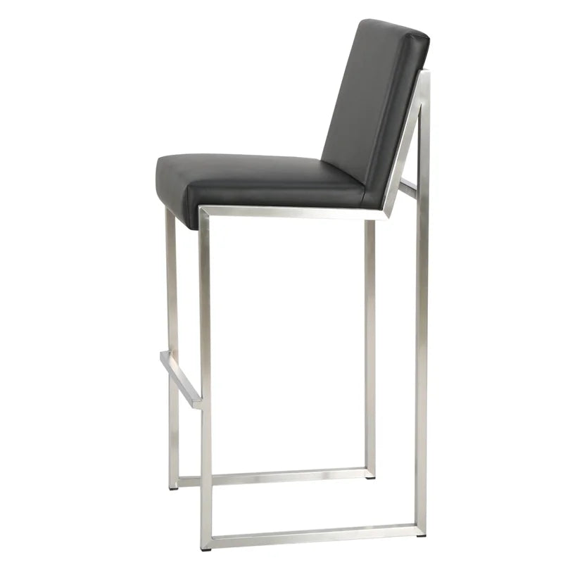 Black Leather Barstool Set of 2 X9569