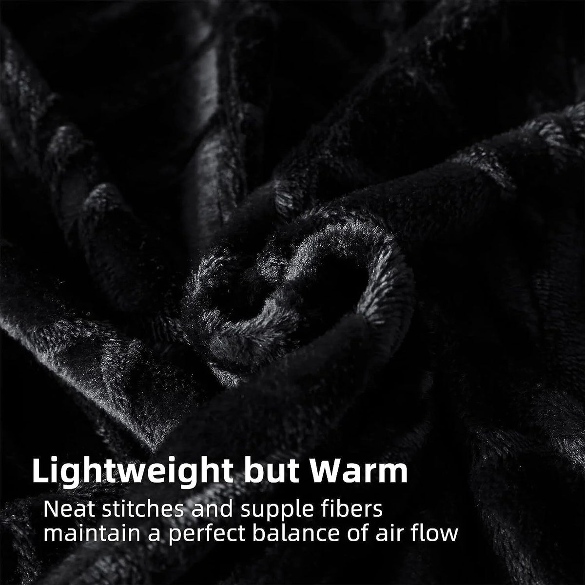 King Size Black Flannel Fleece Blanket V30378