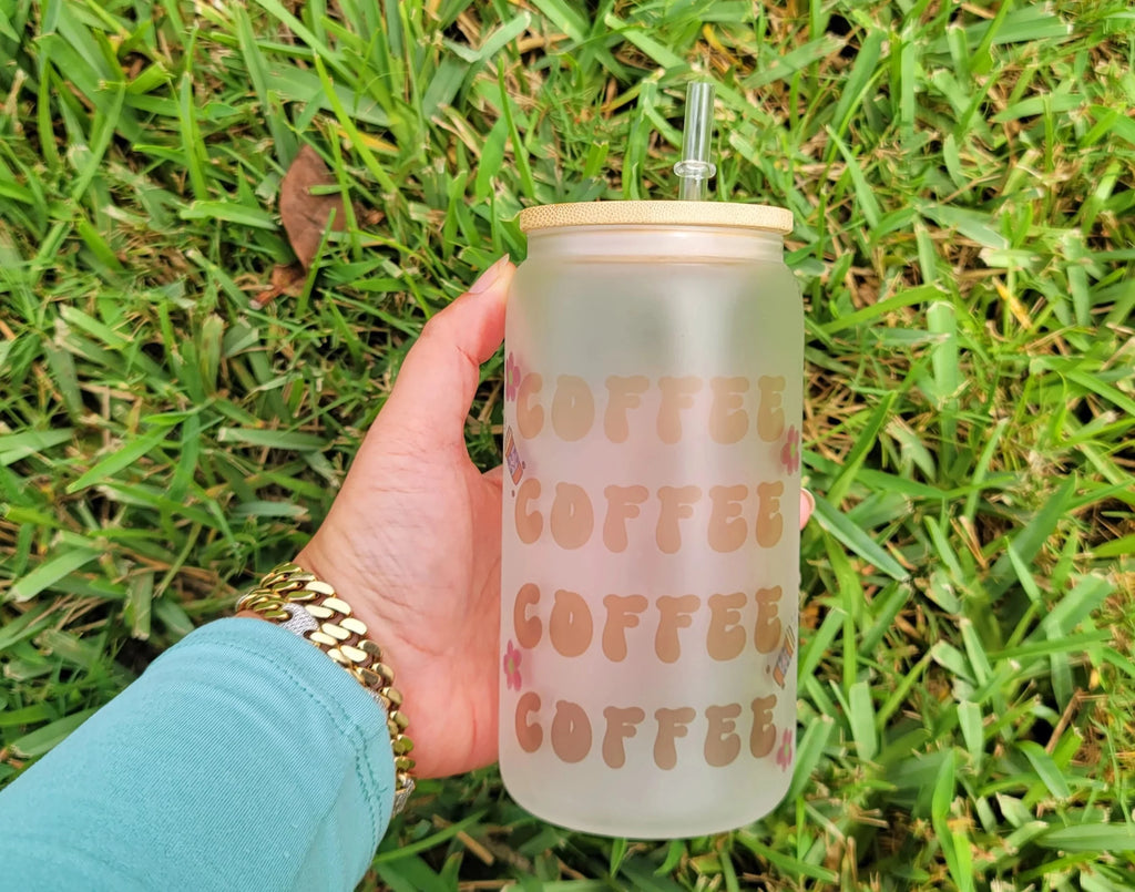 16 oz Coffee Beer Can Glass G7985