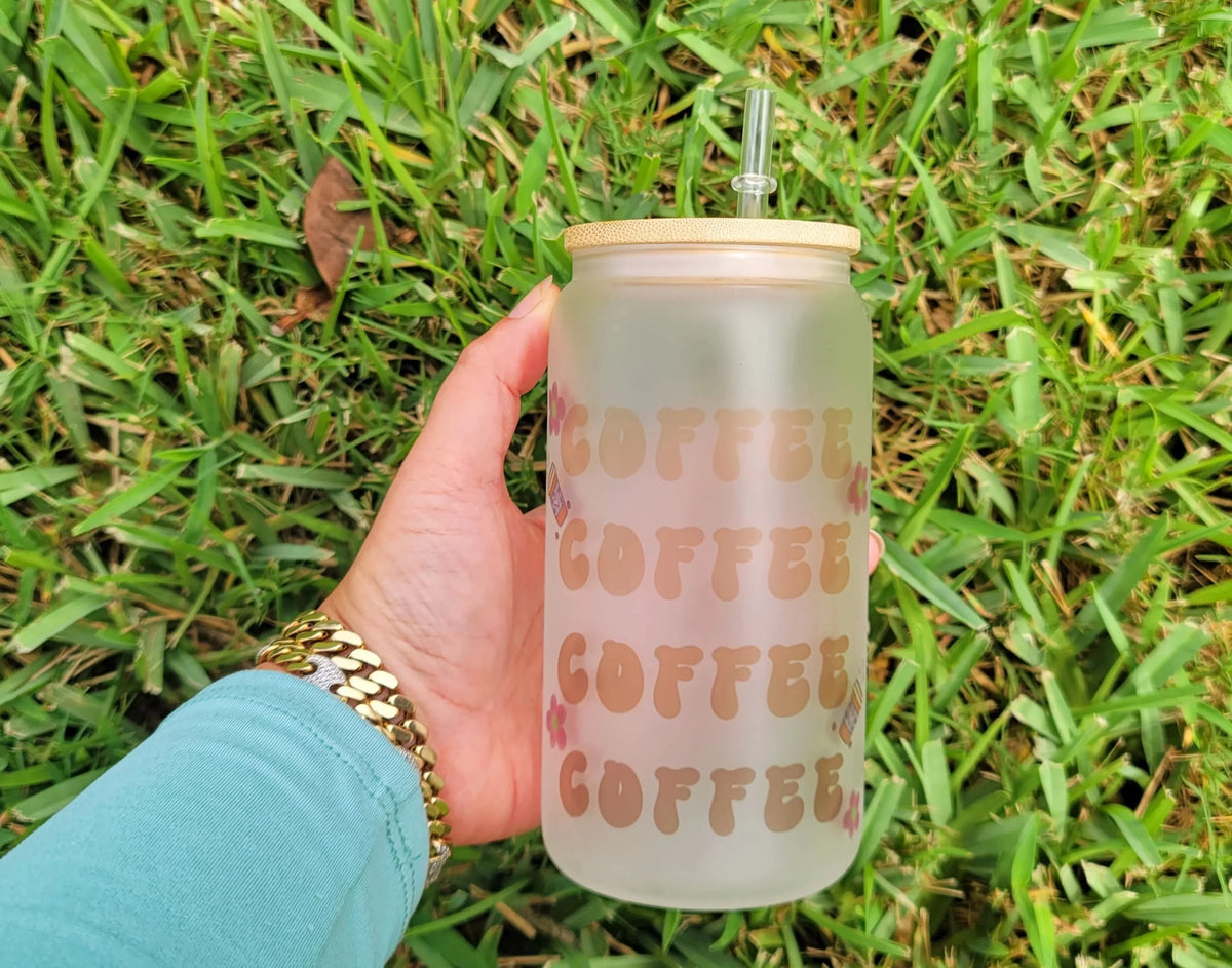 16 oz Coffee Beer Can Glass G7985