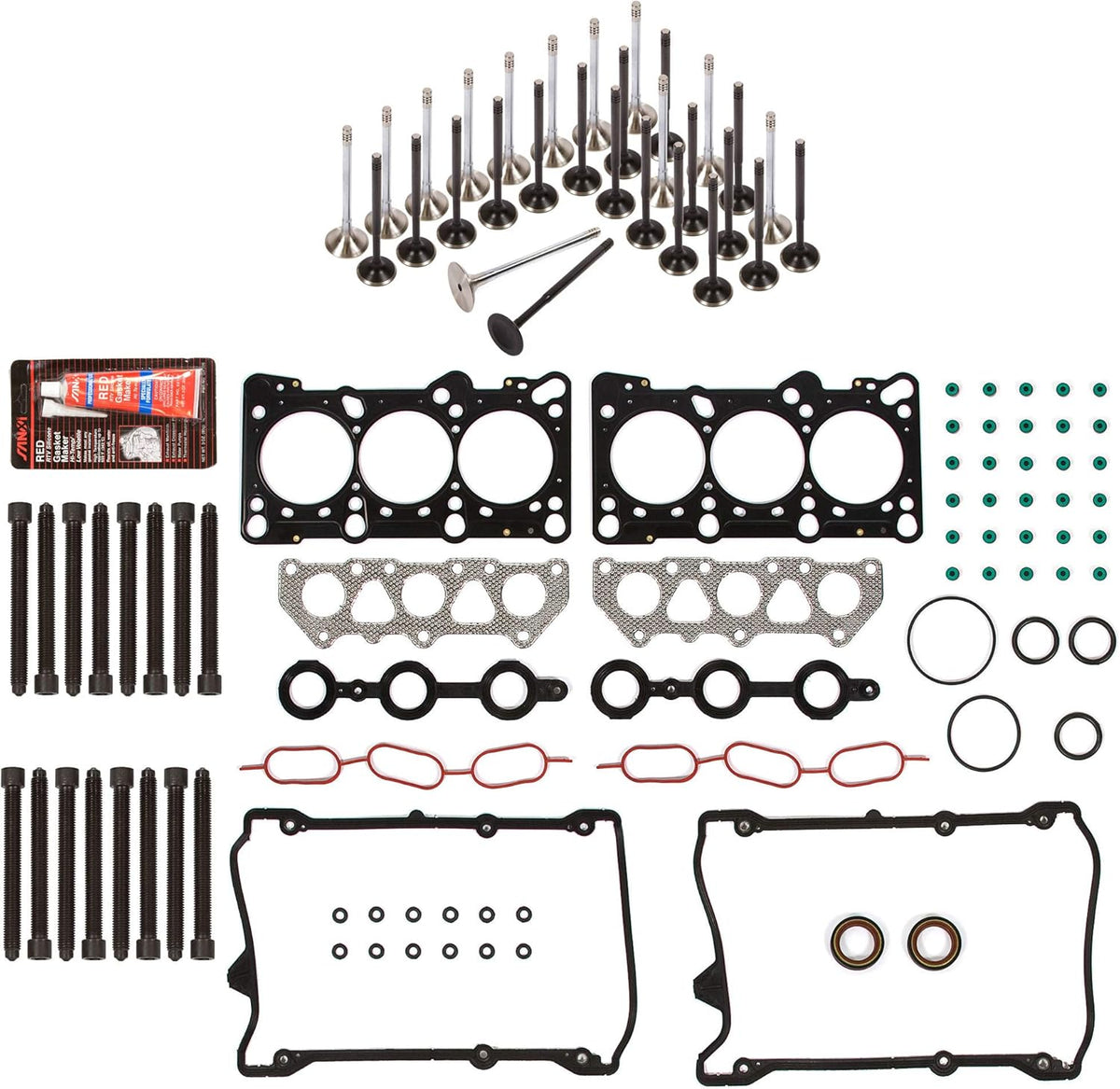 Head Gasket Set Intake Exhaust Valves for 2.8L DOHC X6455