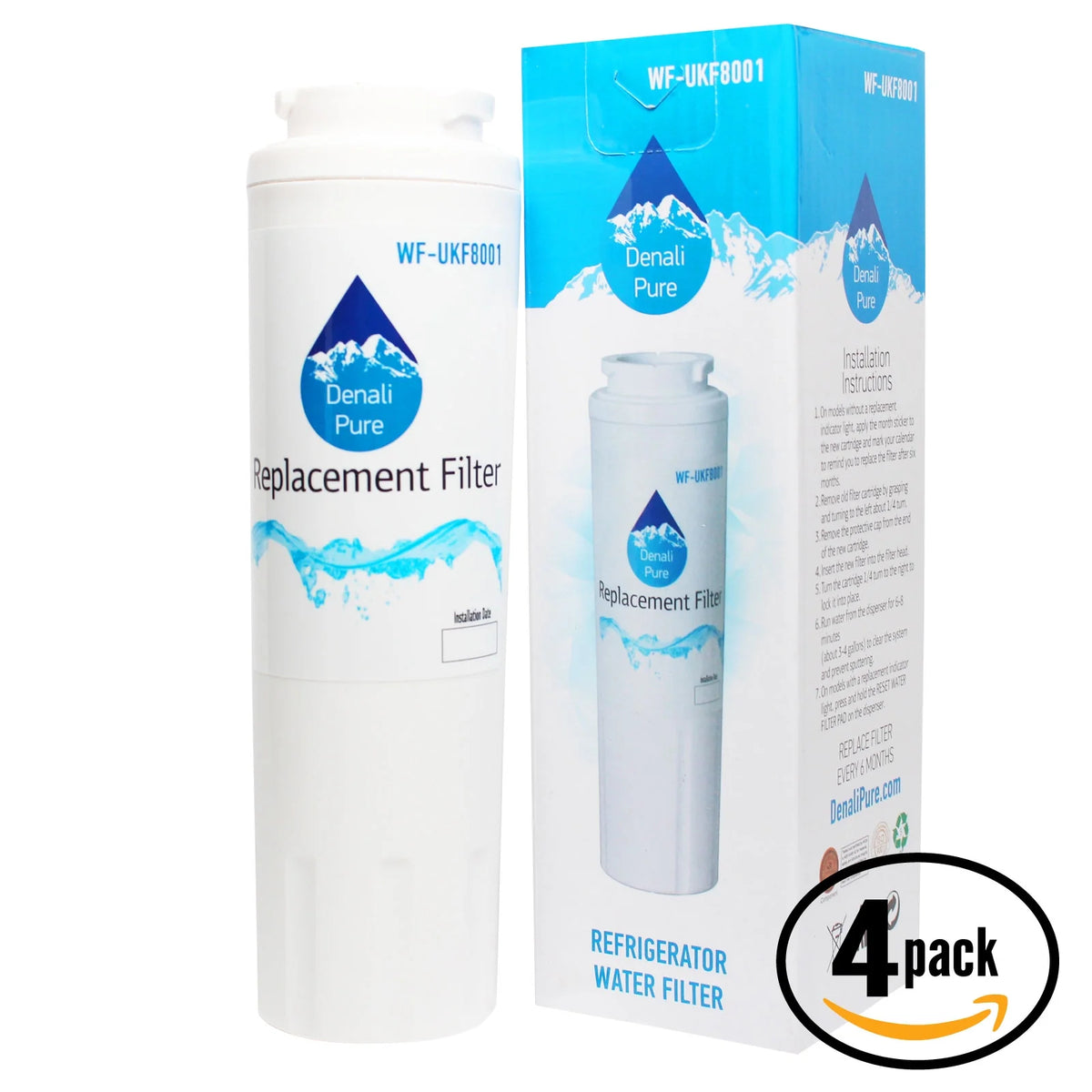 4-Pack Replacement Refrigerator Water Filter Cartridge Z613008