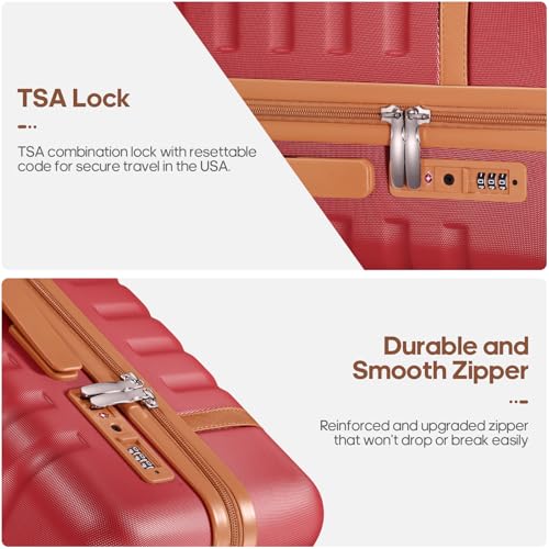 3 Piece PC Hardside Carry On Luggage Set with Spinner Wheels and TSA Lock X5449