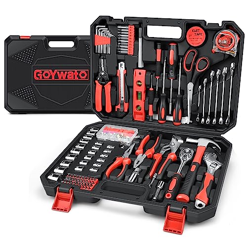 287PCs Hand Tool Set with Hammer, Pliers, Ratchet Wrench, Socket, Portable Tool Box G26647